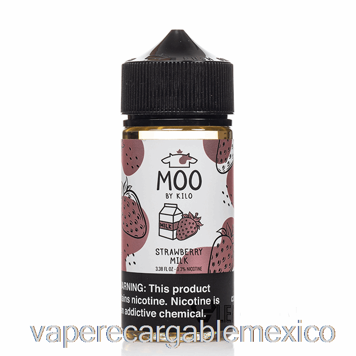 Vape Recargable Leche De Fresa - E-liquidos Moo - 100ml 0mg